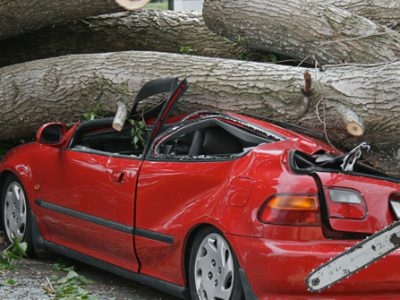 Emergency tree removal tree fall on parked car