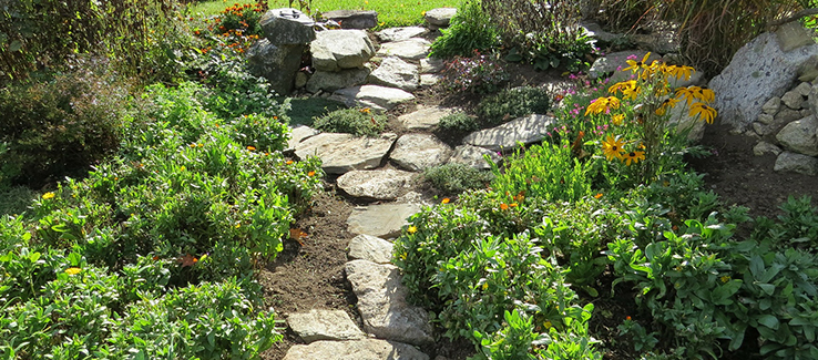 Landscape edging can be done with large rocks