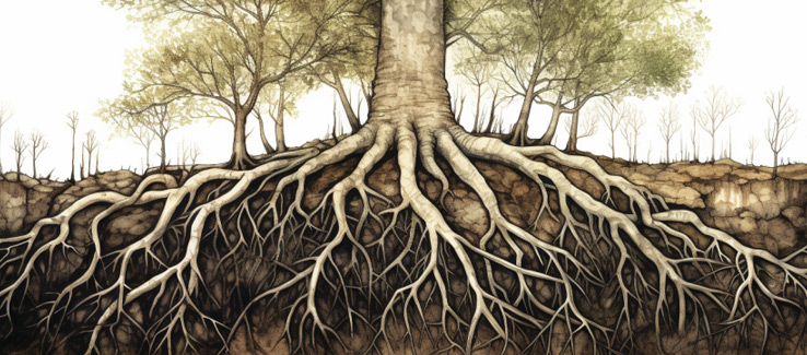 illustration of a tree root system